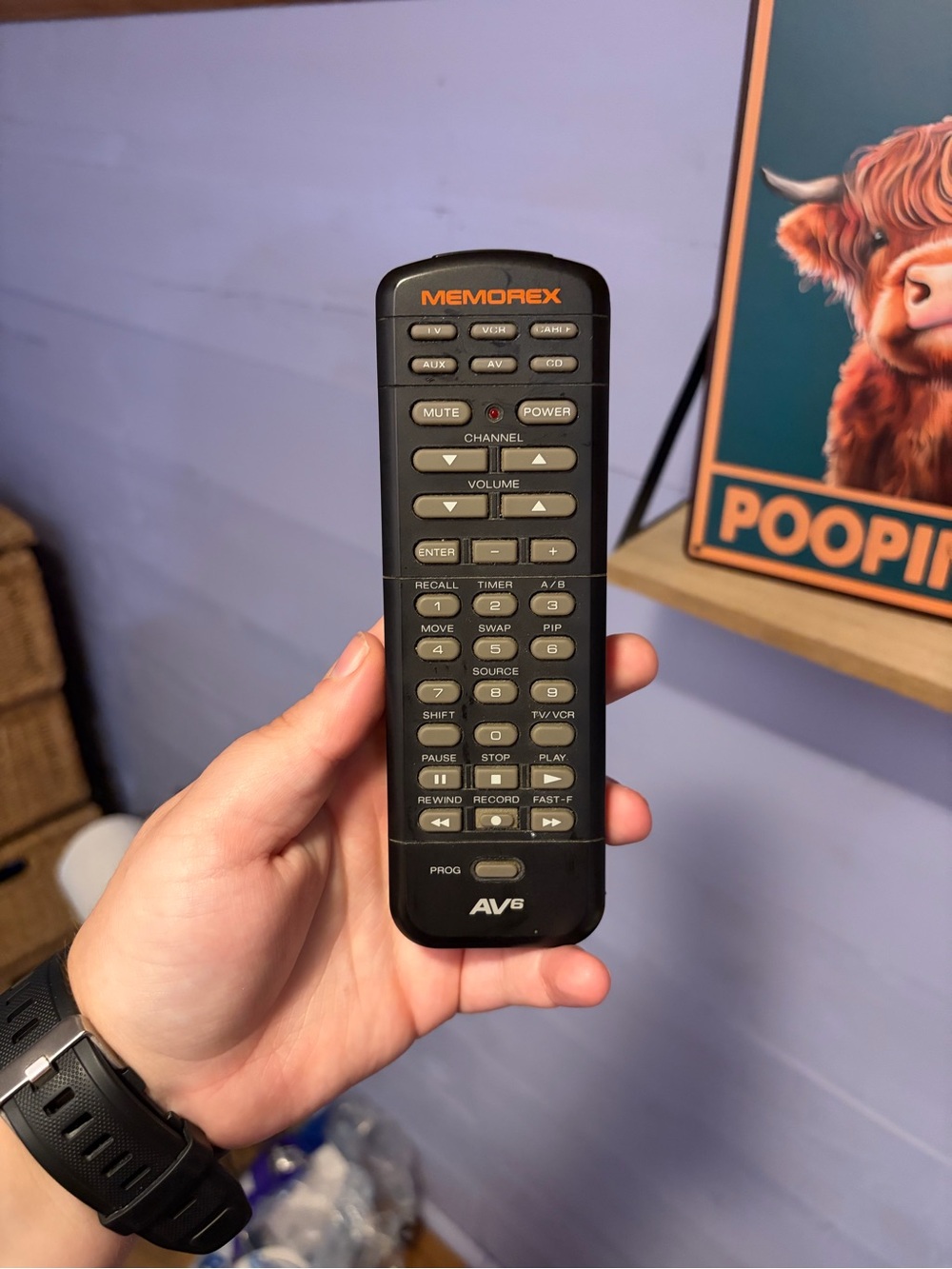 Black Universal AV6 Remote Control - Black